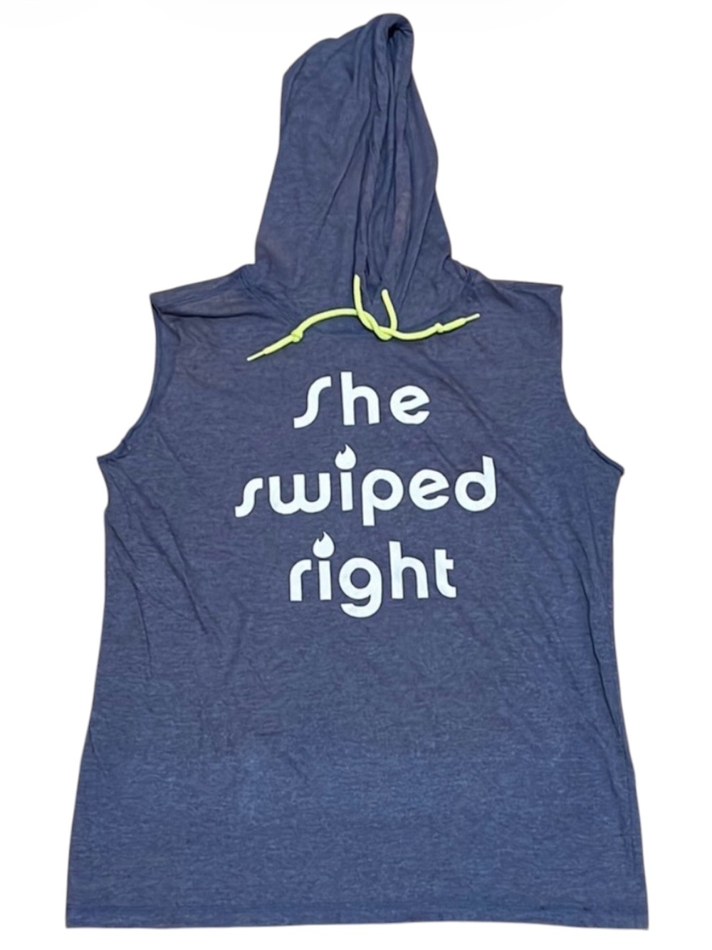 Purple Sleeveless Lightweight Hoodie Neon Drawstrings Gym Workout